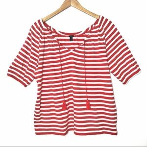 2/$20 J.Crew black tag nautical striped top tassel
